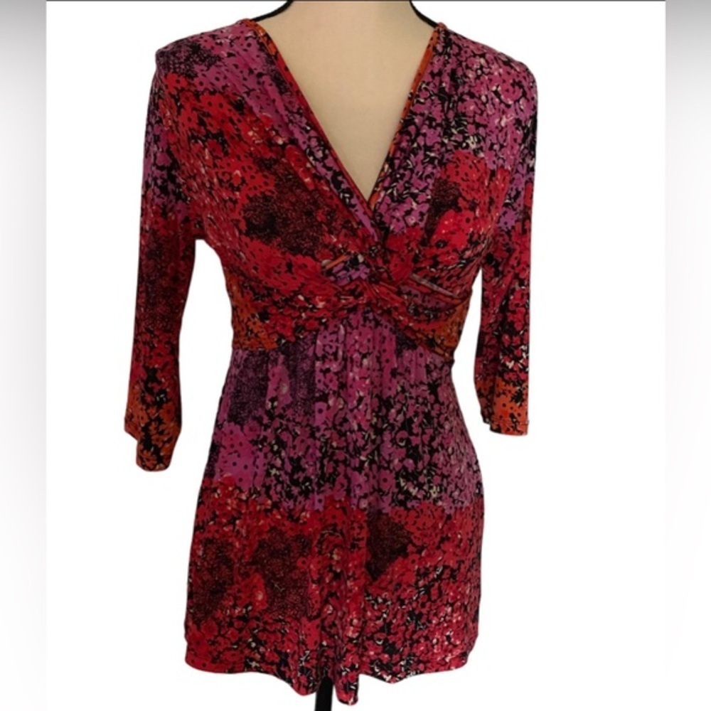 One World Stratch 3/4 Sleeves Women's Top Size S